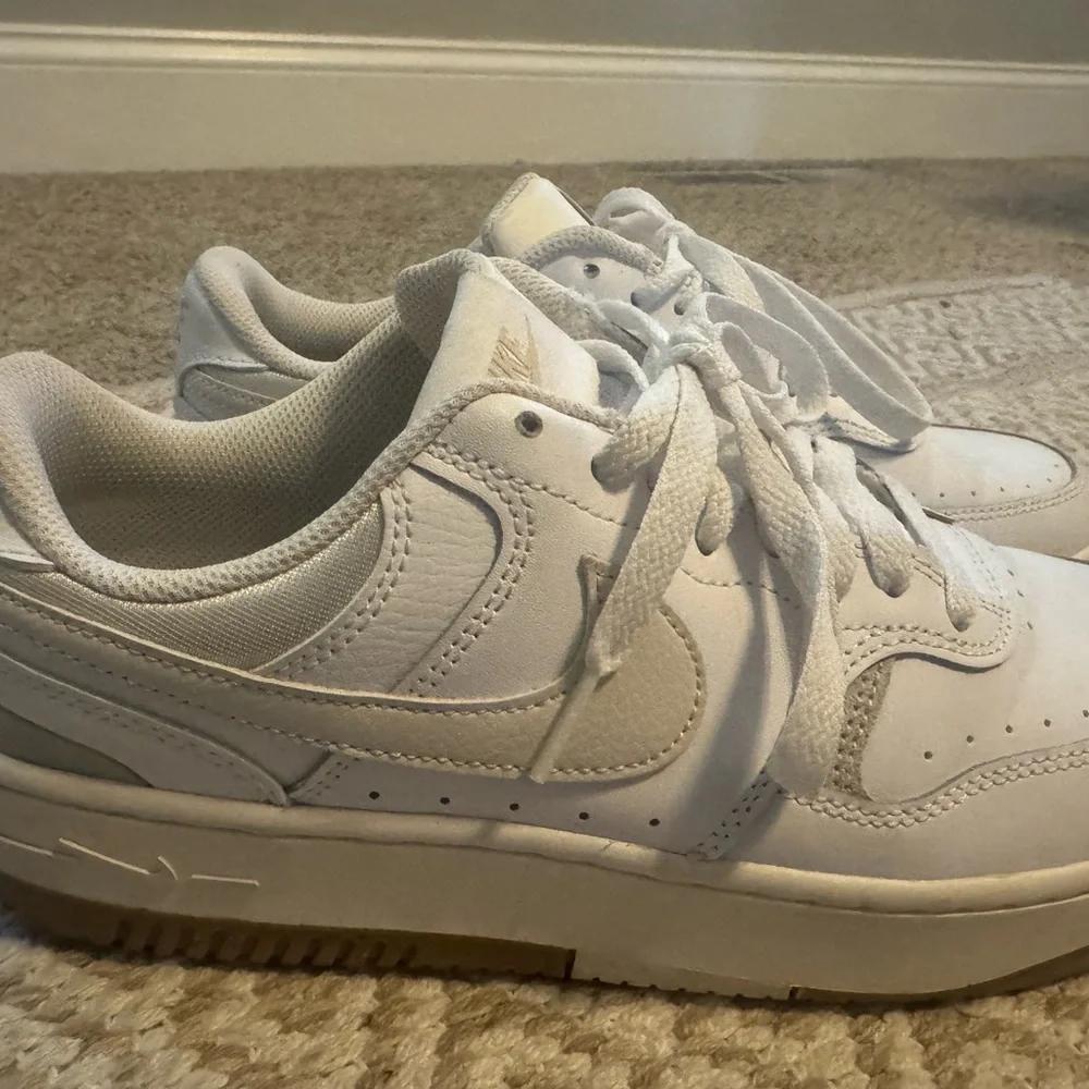 Nike White + Beige Women's Sneakers-Gemma - Picture 4 of 7
